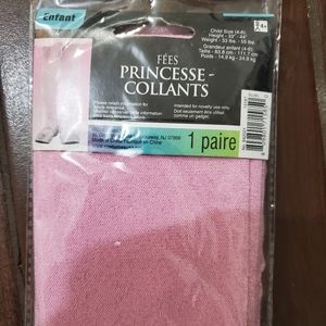 Pink princess tights with silver sparkle size 4-6 girls new never worn by flutte